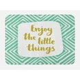 thumbnail image 1 of Enjoy the Little Things Bath Mat, Inspiration Words with Bullseye Pattern Rhombuses, Plush Bathroom Decor Mat with Non Slip Backing, 29.5" X 17.5", Dark Yellow Turquoise, by Ambesonne, 1 of 2