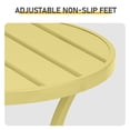 thumbnail image 3 of Outdoor Round Side Table, Light Yellow Powder-Coated Metal Frame, Adjustable Non-Slip Feet, Compact End Table, for Patio Balcony Living Room Bedroom, 3 of 7