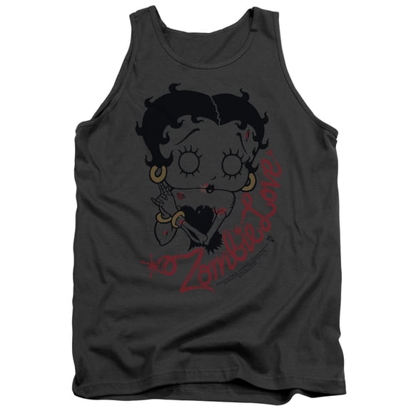 Betty Boop Classic Zombie Adult Tank Top Charcoal