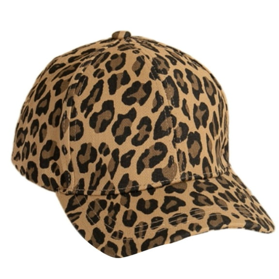 Breathable Cotton Leopards Print Baseball Caps Adjustable Sporty Design Curved Brims For Outdoor Leisure Activities