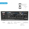 thumbnail image 2 of PYLE PTA22BT - Bluetooth Mini Blue Series Audio Amplifier - Compact Desktop Stereo Amplifier Receiver with USB Charge Port, Pager & Mixer Karaoke Mode, Mic Input (40 Watt x 2), 2 of 4