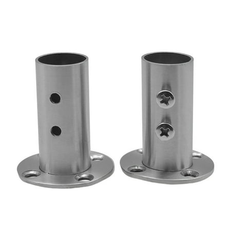 

2PCS Professional Durable 2 Holes Heavy Duty Ringent Stainless Steel Coloset Pole Socket