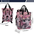 thumbnail image 3 of Iauyy Diaper Bag Backpack, 15L Large Capacity Diaper Bag Tote, Nylon Fabric for Outdoor Travel Shopping, Pink-floral Elephant, 3 of 7