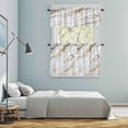 thumbnail image 5 of Modern White Gold Kitchen Curtains Sets for Windows 24 Inch Length, Abstract Marble Geometric Rod Pocket Window Treatments Tier Curtains and Valances Set for Bedroom/Bathroom, 5 of 8