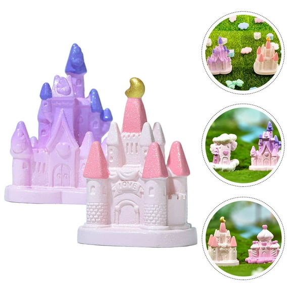 Milisten Miniature Castle Decors Plastic 2Pcs 6.30X4.50X4.50Cm