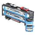 thumbnail image 2 of Camión de transporte de aleación Mega Hauler, camión transportador de coches, juguete con pista de carreras de expulsión para niños, 59,1 pulgadas, azul, 2 of 14