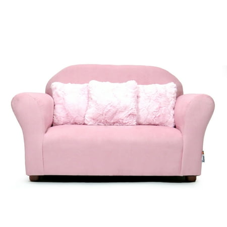 Plush Keet Children S Sofa Pink With Pink Accent Pillows