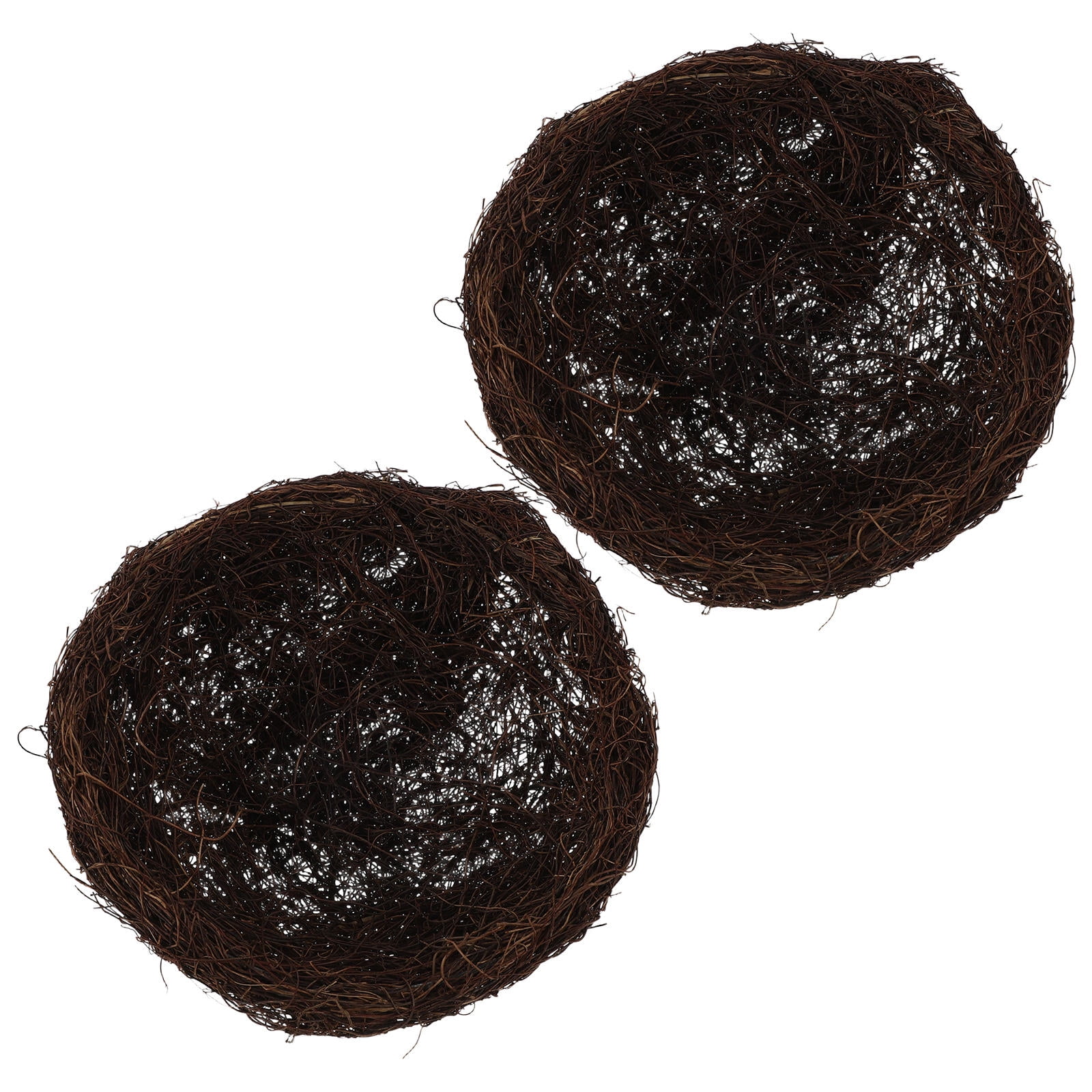 COMPUKAS Coffee Rattan Bird Nests Handmade for Parrot Shelter and Breeding 2Pcs