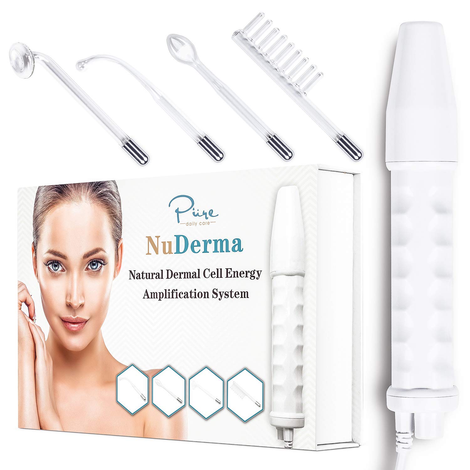 NuDerma Professional Skin Therapy Wand Portable High Frequency Skin Thera - 2