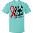 thumbnail image 3 of Inktastic Never Stop Fighting Stroke Awareness Red Ribbon T-Shirt, 3 of 5