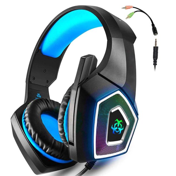 OverEar Gaming Headphones, Gaming Headset with Stereo Sound LED Light