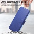 thumbnail image 3 of for iPhone 16 Plus Case with Card Holder [Camera Lens Protector Film] Plating Clear Case Business 2-in-1 Magnetic Detachable Flip PU Leather Wallet Phone Cover for iPhone 16 Plus, Blue, 3 of 11