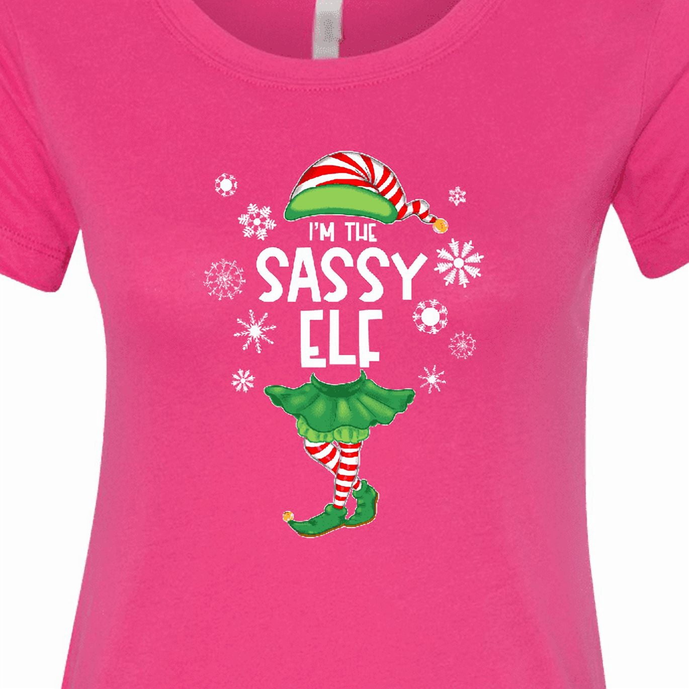 Inktastic Funny Christmas I'm the Sassy Elf with Shoes and Hat Women's T-Shirt
