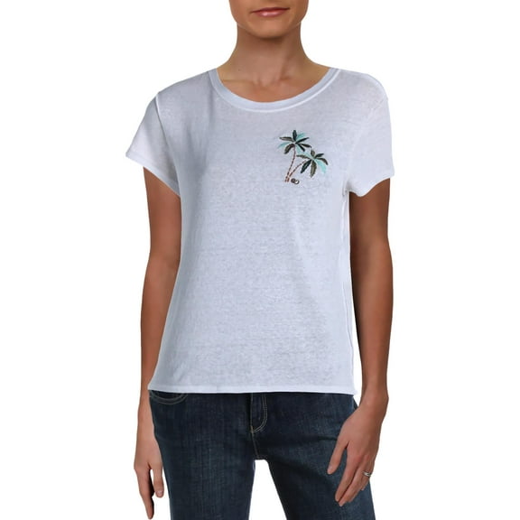 WE THE FREE Womens White Printed Short Sleeve Crew Neck T-Shirt M