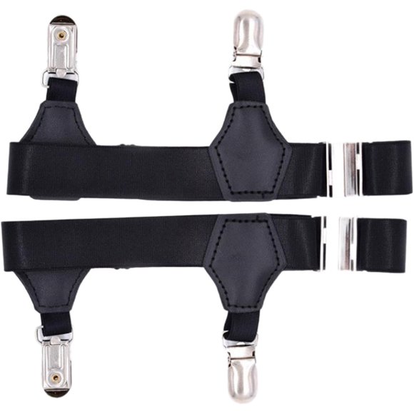 HUGFEGWE Sock Garters with Double Metal Buckle Adjustable Sturdy Non Slip Sock Suspenders CA919-126316