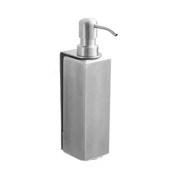 Stainless Steel Wall Mounted Soap Dispenser Bathroom Squeeze & Punch Single Square Lotion Bottle Black/Silver