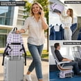 thumbnail image 6 of JIALIOU 14" Laptop Backpack Waterproof Airline Approved Stylish Casual Daypack for Travel Business College Work, Purple Gingham, 6 of 8