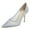 Blue, variant on XYD Women Elegant Rhinestones Pointed Toe Pumps Crystals Mesh Slip On Slim High Heel Evening Bridal Shoes Size 7 White