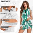 thumbnail image 5 of Yuyamidu Palm Leaf Golf Dresses for Women Size L Golf Balls Sleeveless Active Athletic Exercise Sports Wear Dresses for Women Pockets Zipper Workout Athletic Dresses Built in Shorts, 5 of 7