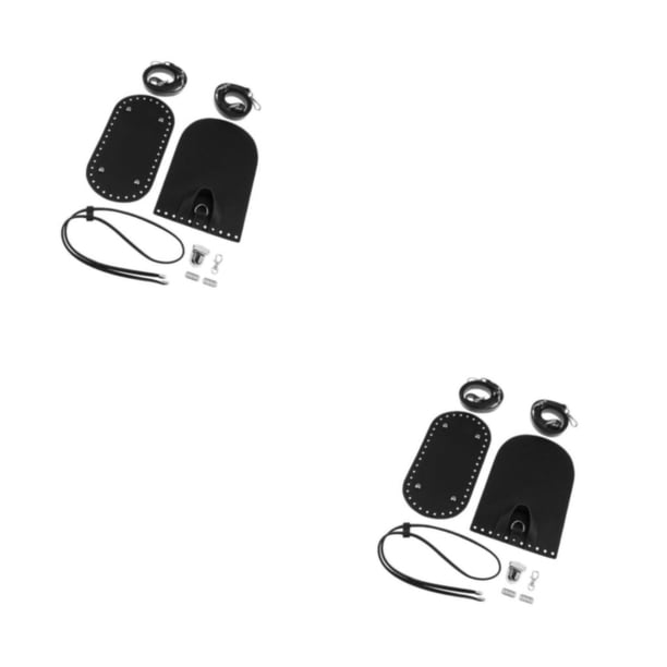Sonducket Kit de manualidades para hacer mochilas de punto de cuero, color negro Negro 2Conjunto