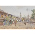 thumbnail image 2 of Rudolf Bernt 14x11 Gold Ornate Wood Frame and Double Matted Museum Art Print Titled - A Street in Tokyo (1911), 2 of 4