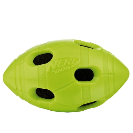 Nerf Dog TPR Bash Crinkle & Squeak Football Dog Toy, 6 inch