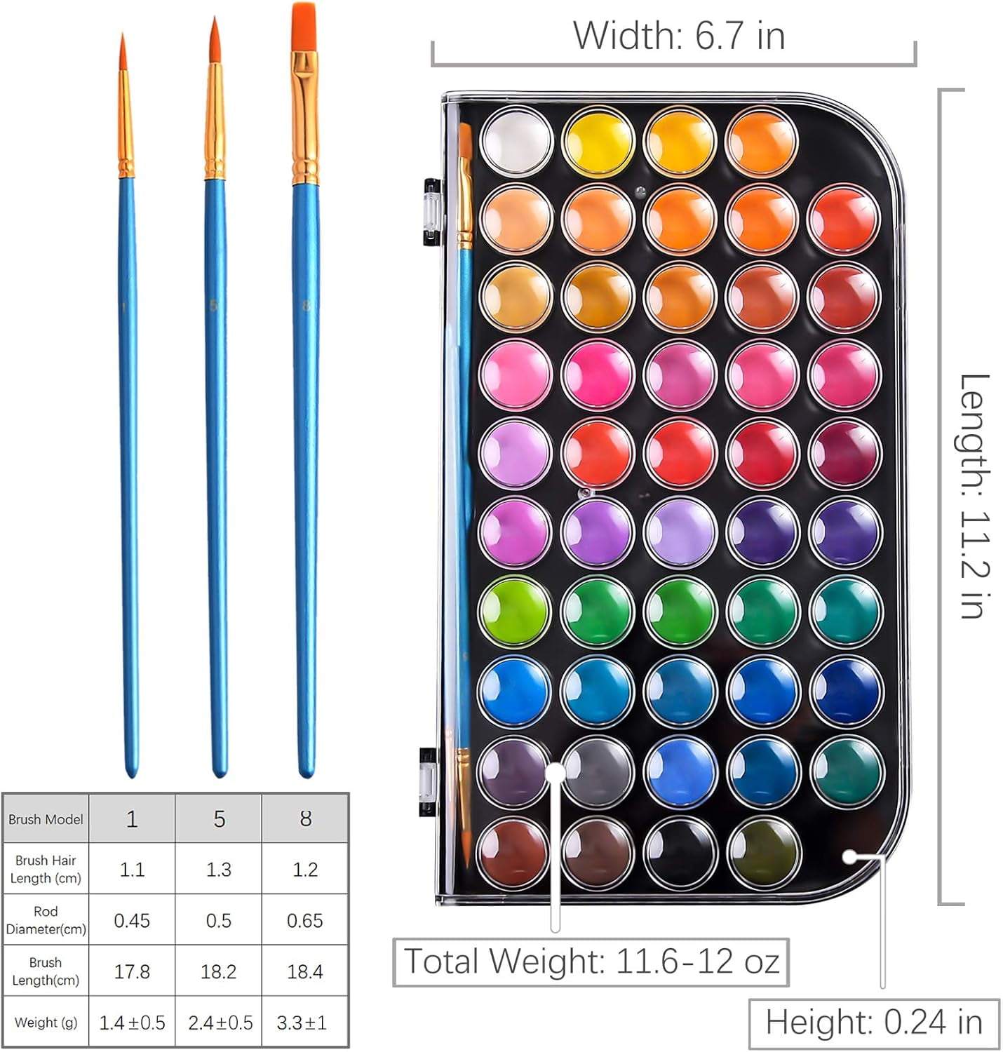 Rainbow in a Box, Washable Watercolor Paints Set, High-Quality Pigments for Safe and Endless Artistic Adventures, Travel-Friendly Companion for All Ages