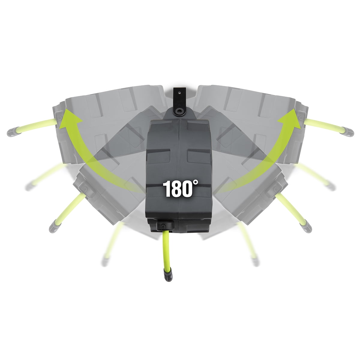 Flexzilla® Enclosed Plastic Retractable Air Hose Reel, 3/8" x 30', ZillaGreen™