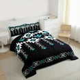 thumbnail image 3 of Manfei bohemian Geometric Print Bedding Comforter Set,Boho Theme Twin Comforter Sets,Black White Cyan Bedding Set For Adult,Breathable Home Decor Reversible,2pcs, 3 of 8
