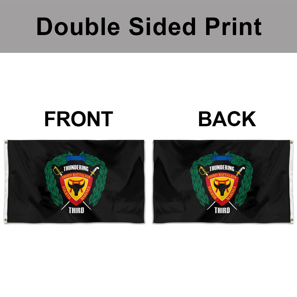 Dutern Double Sided 3rd Battalion, 4th Military Flag Banner 3 Ply with Brass Grommets 3x5 Feet