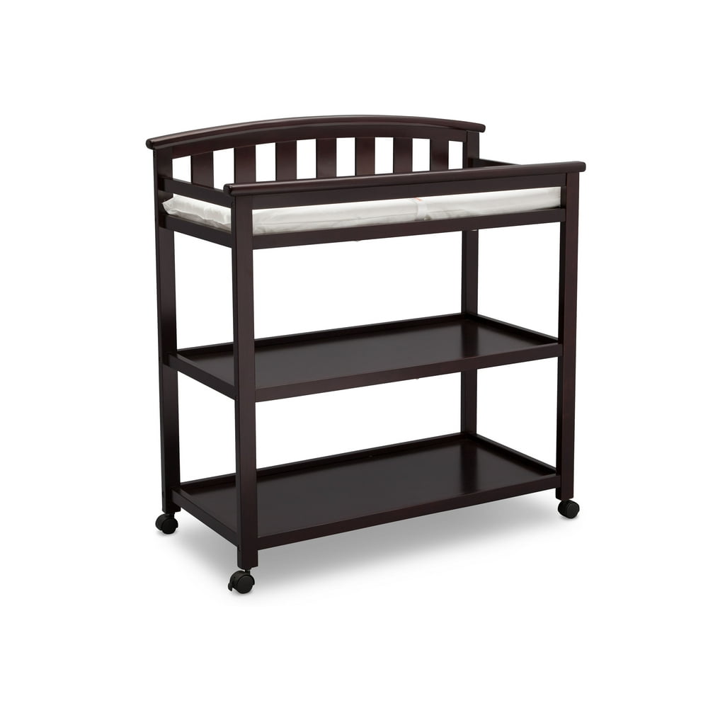 Delta Children Arch Top Changing Table with Casters, Dark Chocolate