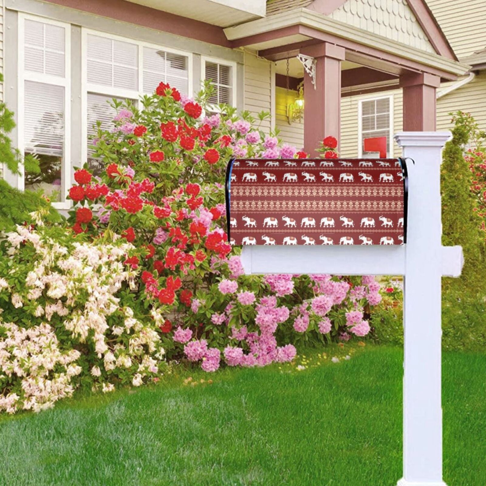 Xecao Elephant for Mailbox Cover with Magnetic Strips, Waterproof and Sunscreen, Adds a Decorative Touch to Your Garden Yard-25.5x21 in