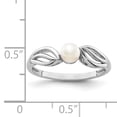 thumbnail image 3 of 925 Sterling Silver Polished Freshwater Cultured Pearl Ring Size 5 Ring for Women - .60 cwt, 3 of 5
