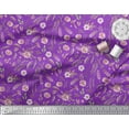 thumbnail image 2 of Soimoi Purple Cotton Cambric Fabric Pecan Leaves & Rose Floral Fabric Prints By Yard 42 Inch Wide, 2 of 3