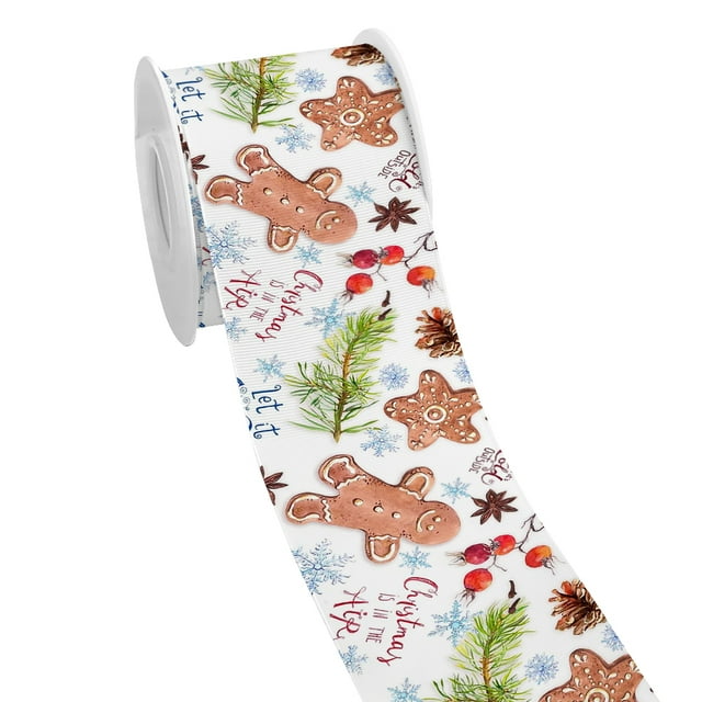 Holiday Merry Christmas Decoration Pattern Printed Grosgrain Satin Ribbon for Gift Wrapping Hair Bow Craft Accessory 50 Yards Jiayi