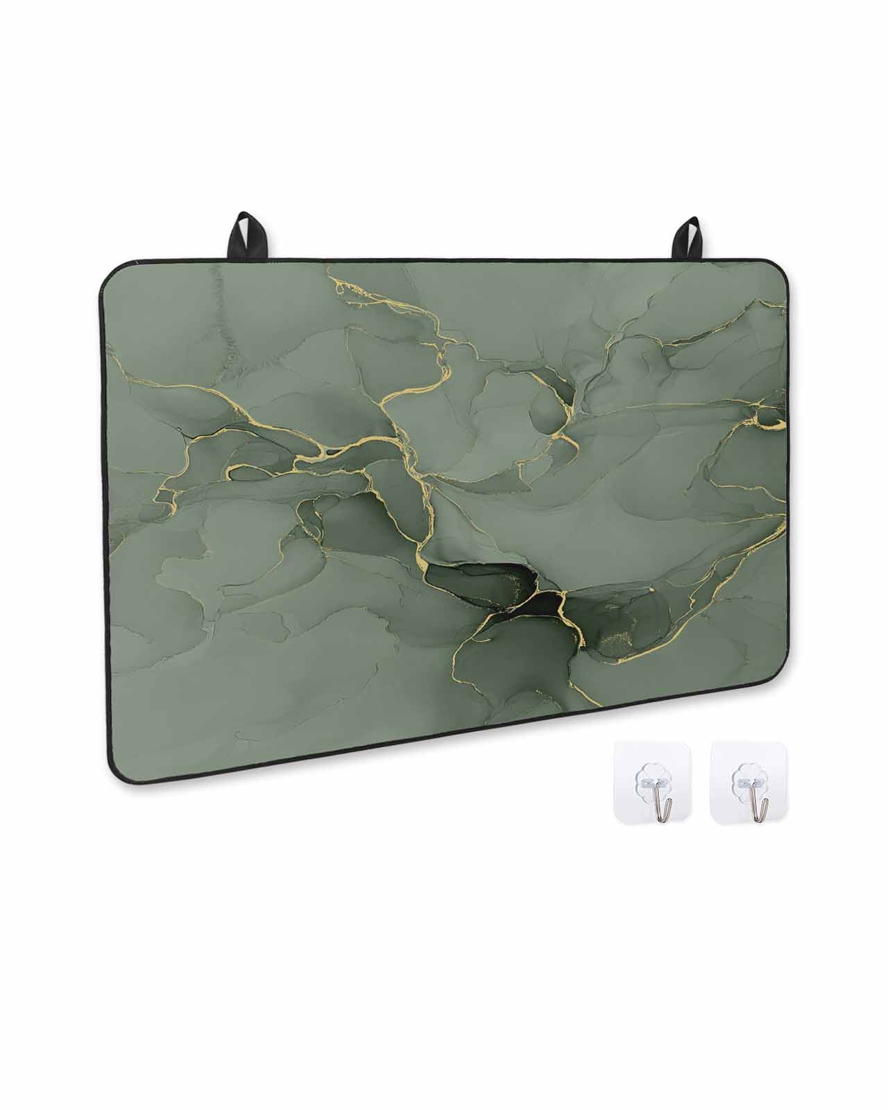 nqOlkjepod Large Induction Cooktop Protector Mat 24"x21", Sage Green Marble Stove Top Covers for Electric Stove, Modern Abstract Art Ink Painting Stove Burner Cover Mats, Glass Top Stove Cover