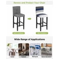 thumbnail image 3 of Navy Blue Grey Striped Bar Stool Covers Set of 2, Farmhouse Modern Stretch Washable Bar Chair Covers with Backs, Removable Pub Counter Height Chair Cover for Kitchen Dining Room Cafe, 3 of 7
