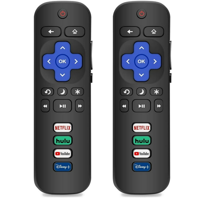Paquete de 2 controles remotos de repuesto para Roku TV, compatibles con TCL/Hisense/Sharp/Philips/Onn/Element Roku TV (no para Roku Stick, Box o altavoz)