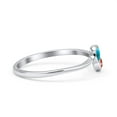 thumbnail image 2 of New Design Fashion Band Simulated Turquoise & Carnelian 925 Sterling Silver Size 6, 2 of 5