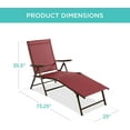 thumbnail image 2 of YYEAN Set of 2 Outdoor Patio Chaise Lounge Chair Adjustable Reclining Folding Pool Lounger for Poolside, Deck, Backyard w/Steel Frame, 250lb Weight Capacity-Red, 2 of 7