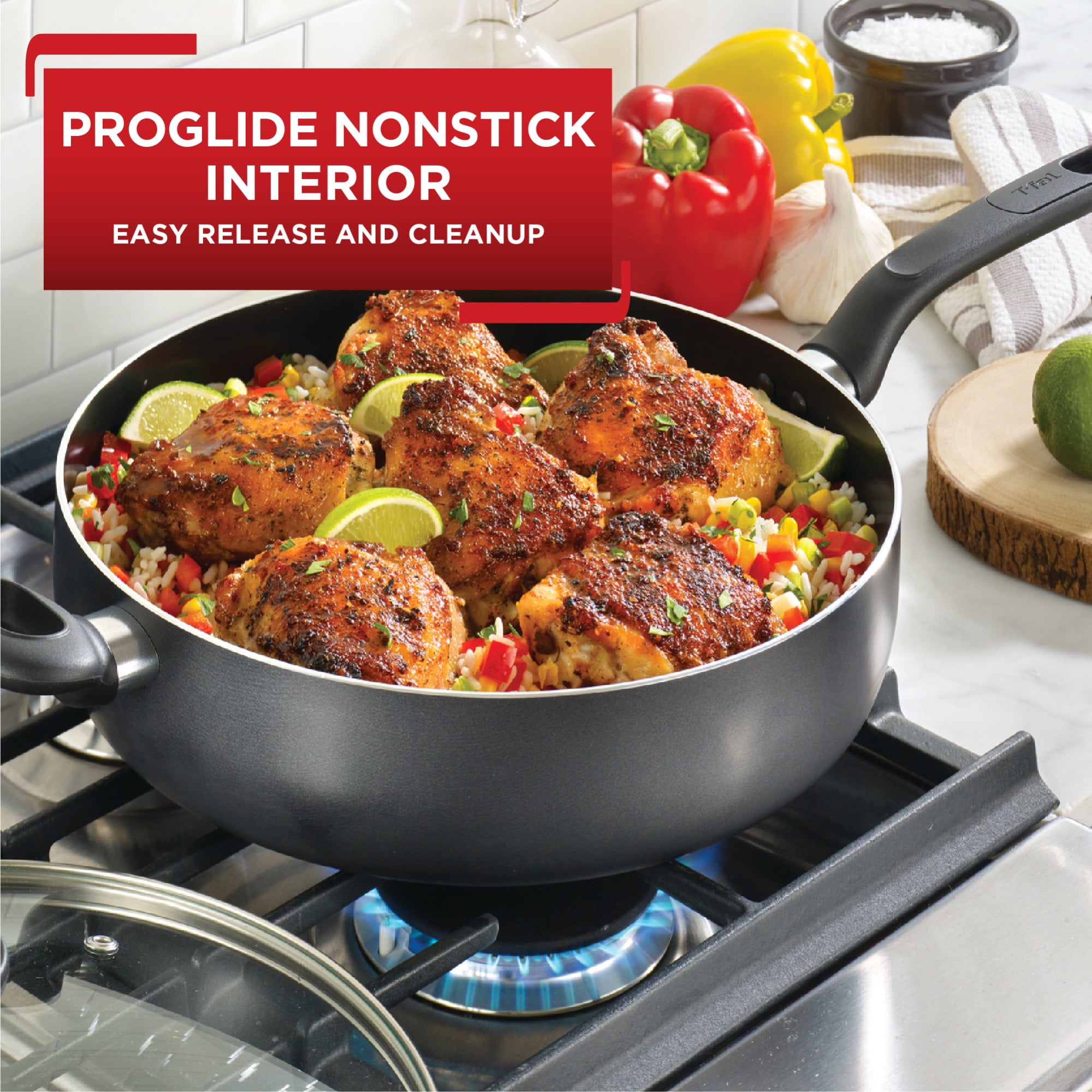 T-fal Prograde Nonstick Jumbo Cooker 5 Quart Induction Cookware, Pots and  Pans, Dishwasher Safe Black - Yahoo Shopping