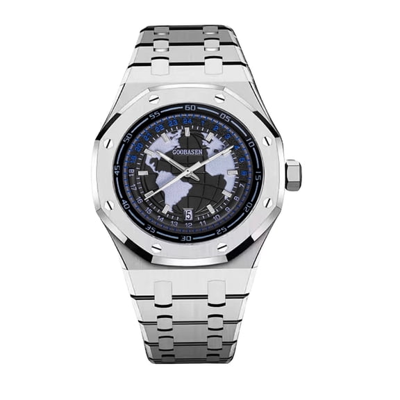 44.0MM 3ATM Waterprof Men's Analog Quartz Watches Stainless Steel Strap Women's Wrist Watches Business Guys Birthday Gifts