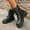 #041-Black, variant on Wowcloth Chunky Heel Ankle Boots for Women – Stylish Lace-Up & Zip Design with Thick Sole for Comfortable Height Increase, Ideal for Autumn Winter Casual Wear
