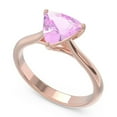 thumbnail image 2 of 2.00 Carat Trillion Cut Pink Sapphire Gemstone Trendy Bridal Ring for Ladies Solid 14K Rose Gold Size 3.5 by Diamond Capitals, 2 of 7
