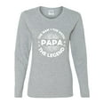 thumbnail image 2 of Wild Bobby, Papa Man Myth Legend Funny Dad Uncle Papa Granpa Dad Gift, Father's Day, Women Graphic Long Sleeve Tee, Heather Grey, Small, 2 of 4