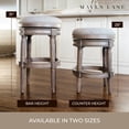 thumbnail image 6 of Maven Lane Pullman Backless Bar Stool in Reclaimed Oak Finish w/ Ash Grey Fabric Upholstery, Set of 4, 6 of 6