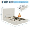 thumbnail image 2 of Modern Boho Upholstered Platform Bed Frame with 4 Storage Drawers, Sturdy Wood Slats, Easy Assembly, 2 of 6
