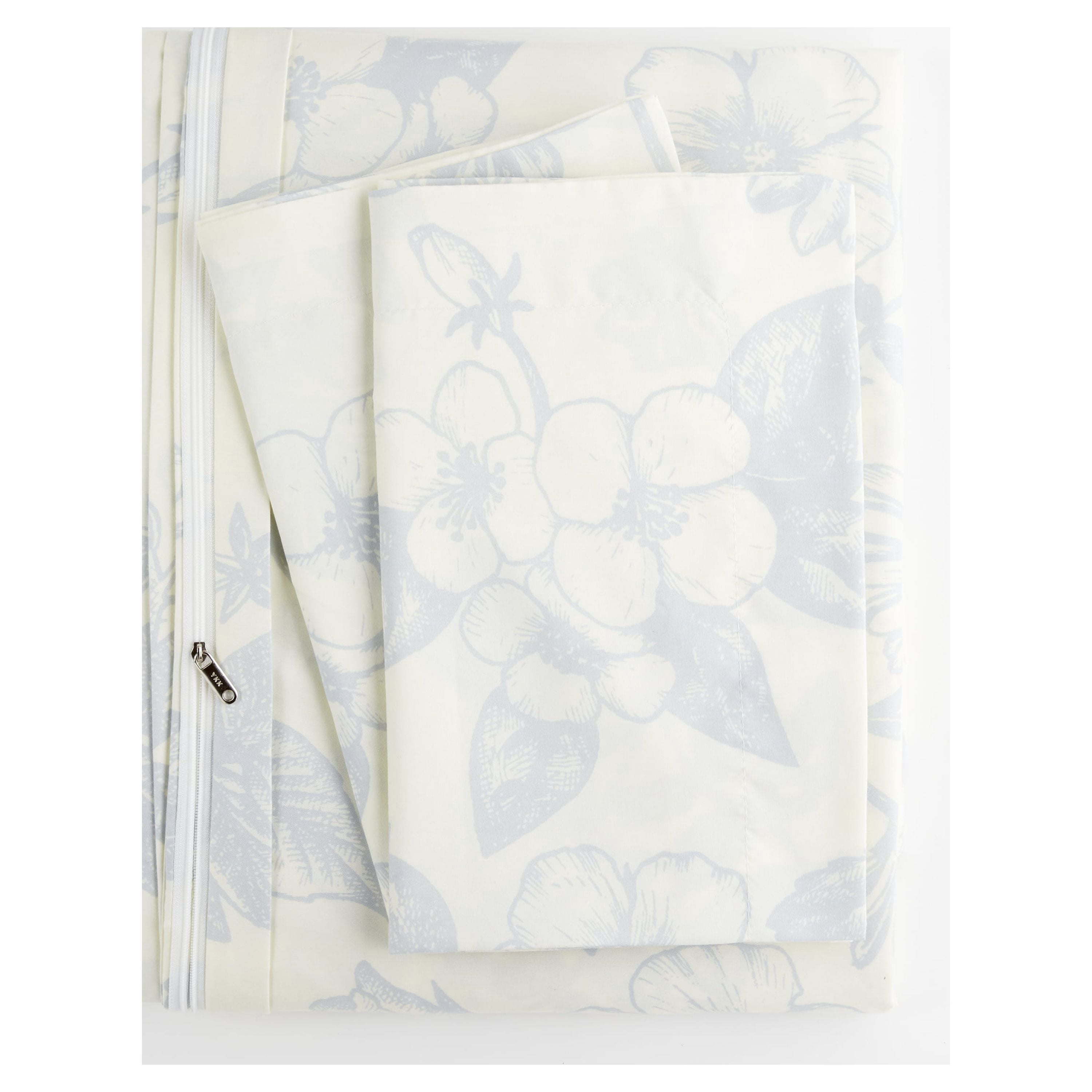 Noble Linens Light Blue Garden Pattern 2-Piece Duvet Cover Set, Twin/TwinXL