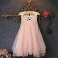 thumbnail image 4 of Robe de Fête Princess pour Bébés Filles Dentelle Perlée Fleur Robe Décontractée Robe d'Été 2-8 Ans, 4 of 5