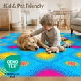 thumbnail image 4 of ODIKA Cartoon Aesthetic Graphic Retro Bold Outline Blocks Funky Refined Non-Slip Chair-Friendly for Dining Room, Under Table, Home Office, 4 of 7